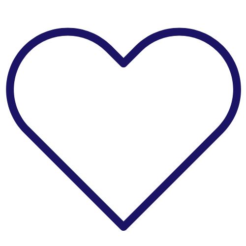 Dark blue cartoon icon of love heart